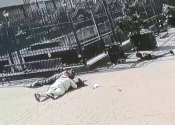 Exclusive Post footage shows the victims on the ground, as well as another man who went down for cover.