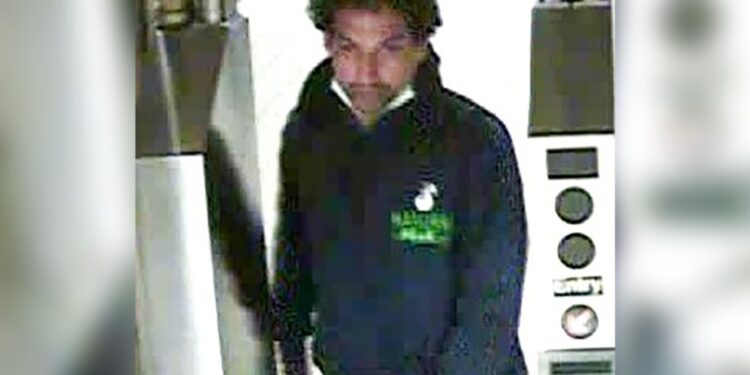 The Queens subway attacker is shown leaving the Queens Plaza station.