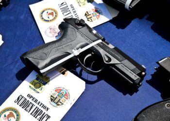 A pistol seized during the ATF's Operation Sudden Impact in California.