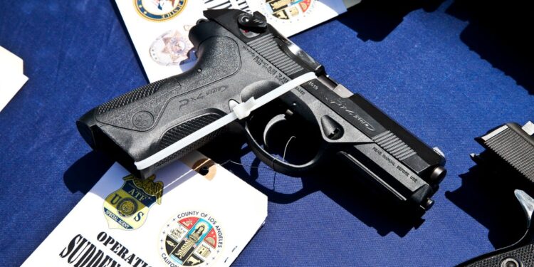 A pistol seized during the ATF's Operation Sudden Impact in California.