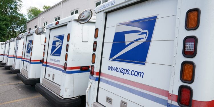 USPS trucks.