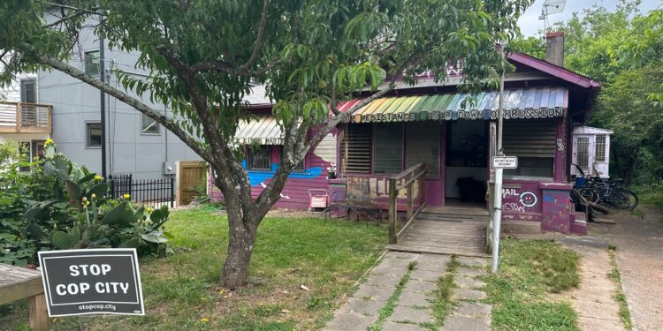 This house in Atlanta's Edgewood neighborhood is where police arrested three key organizers who have been aiding protesters against the city's proposed public safety training center on May 31, 2023.