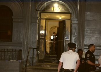 Police at the scene of a person fatally shot at 1199 Boston Rd. in the Bronx.