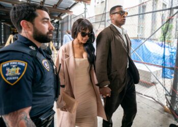 Jonathan Majors appeared in Manhattan court with his new girlfriend, the actress Meagan Good.
