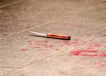 Police at the scene where a person was fatally stabbed inside the 34th Street subway station located at Seventh Avenue and W34th Street in New York, NY.