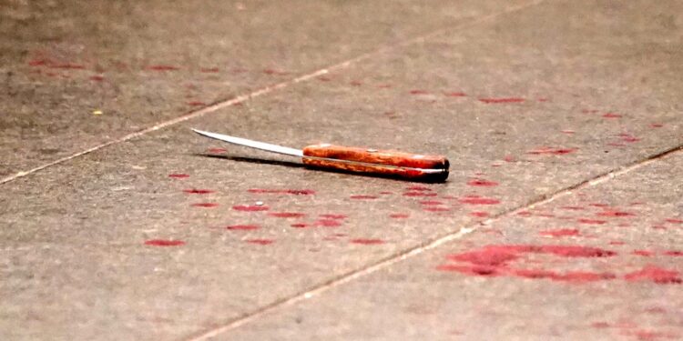 Police at the scene where a person was fatally stabbed inside the 34th Street subway station located at Seventh Avenue and W34th Street in New York, NY.