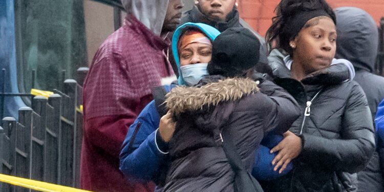 People were seen crying and embracing each other at the scene of a fatal shooting near 225 Park Hill Ave in Fox Hills, Staten Island.