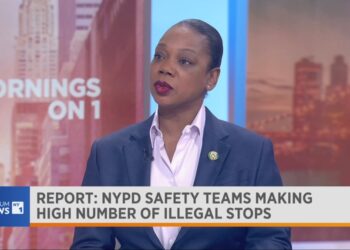 Police Commissiolner Sewell is seen on NY1 Friday morning.