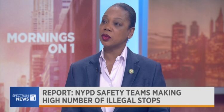 Police Commissiolner Sewell is seen on NY1 Friday morning.