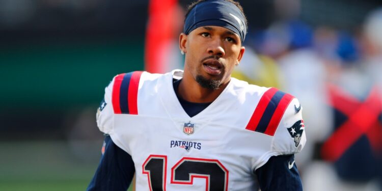 New England Patriots cornerback Jack Jones (13) during the first half of an NFL football game against the New York Jets on Sunday, Oct. 30, 2022