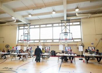 People voting at PS 175