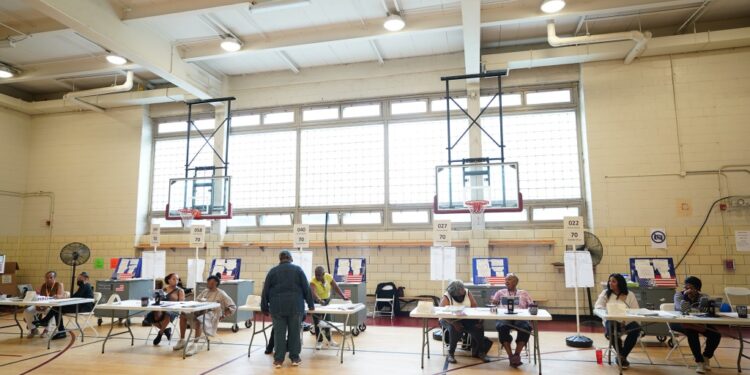 People voting at PS 175