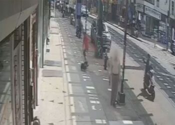 In sickening video, the shooter starts shooting at an elderly man, who starts to bleed profusely before passing out.