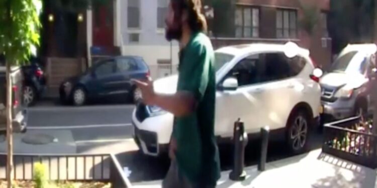 Suspect who allegedly struck a 67-yo woman in the head with a rock in an apparently unprovoked attack at 7th Avenue and West 14th Street in Chelsea.