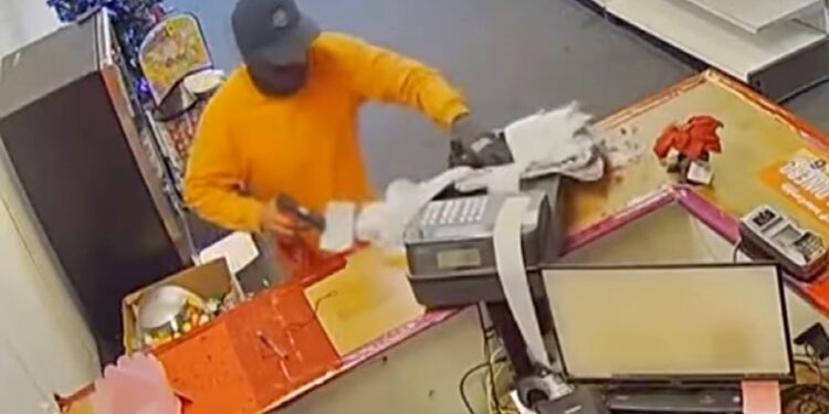 An armed robber holds up an Arizona toy store.