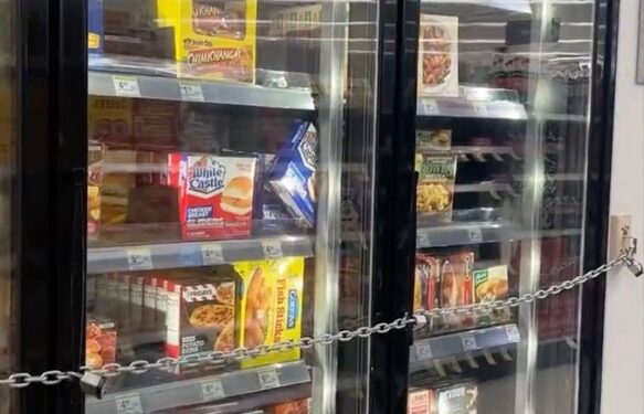San Francisco Walgreens with chained freezer section
