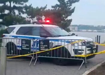 NYPD cruiser at Riverside Park