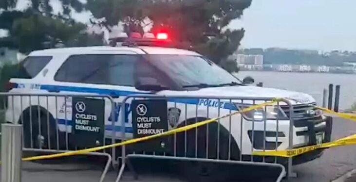 NYPD cruiser at Riverside Park