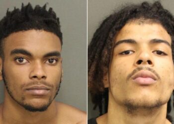 Kevin Holmes, 21, and Damon Tromp, 19, arrested after woman escapes dog cage captivity.