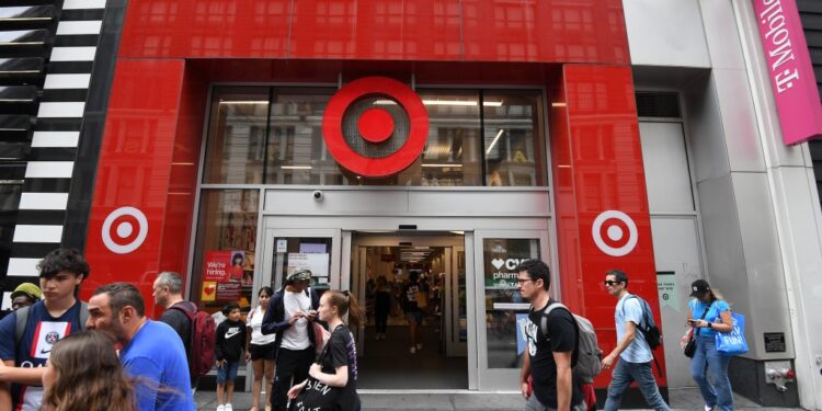 The NYPD responds to a stabbing inside the Herald Square Target Monday afternoon.