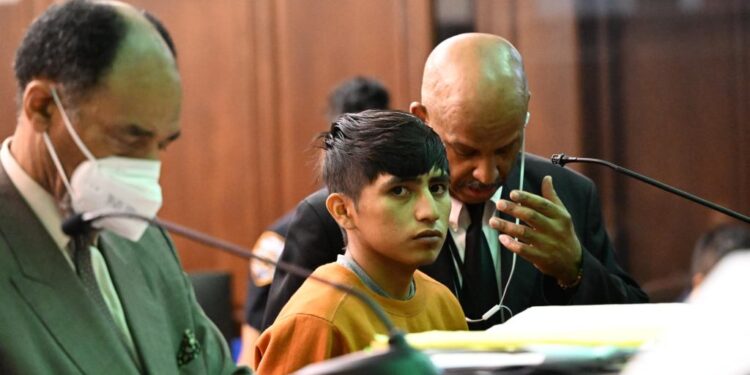 Miguel Cortez, 19, is pictured at his arraignment