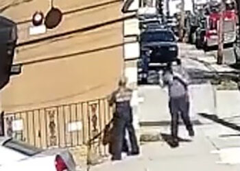 Horrific surveillance video showed veteran EMT Alison Russo-Elling being knocked to the ground by a man, then mounted and stabbed 19 times.