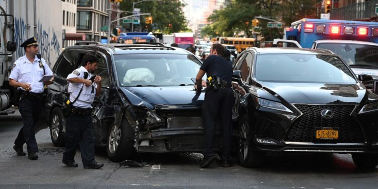 A stolen car chase that ended in an accident.
