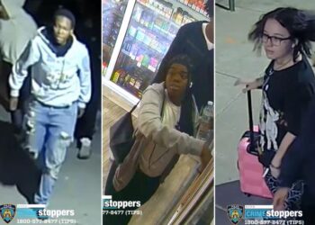 The muggers targeted the young couple at East 12th Street and Avenue C early Sunday, cops said.
