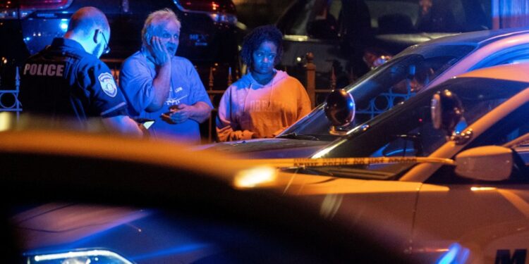 Memphis police officers at a crime scene