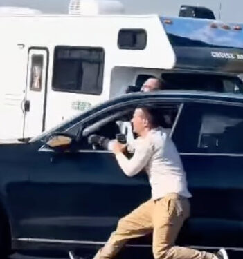 from Dmitry Koval who filmed the videos.
Shocking video shows San Francisco tourists thrown from moving vehicle as they tried to stop car robbers in broad daylight