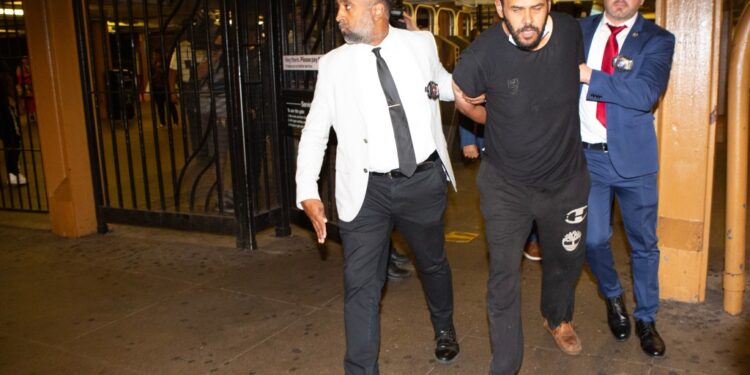 Norton Blake getting arrested for the alleged assault on September 6, 2023.