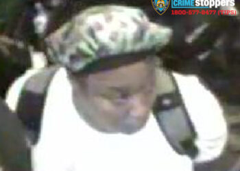 The suspect in the  161st Street–Yankee Stadium station assault is shown on a grab from surveillance footage.