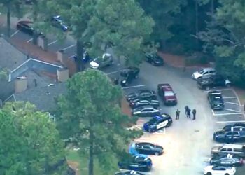 Police at the scene.