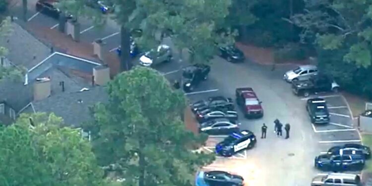 Police at the scene.