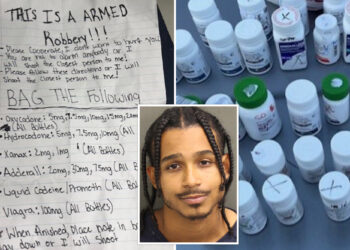 Florida man threatens CVS workers with note saying he'll 'shoot the closest person' if they don't hand over drugs: cops