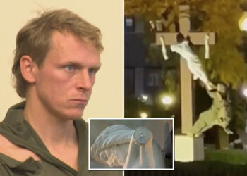 Michael Patzelt allegedly vandalizes Boston Jesus statue