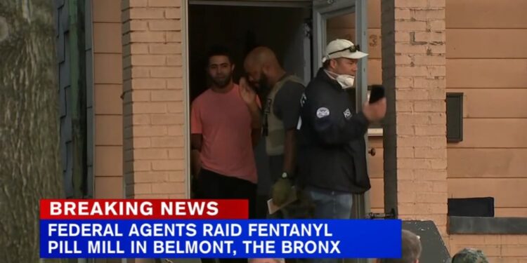 Feds and local cops raid fentanyl pill mill in Bronx.