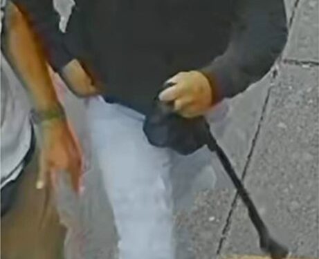 A grab from surveillance footage, showing the suspect in the Oct. 6 Bronx stabbing of a 16-year-old boy.