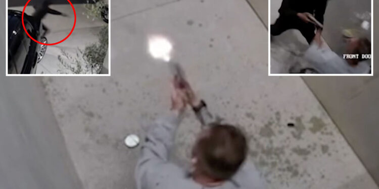 Dramatic video shows LA homeowner opening fire at intruders