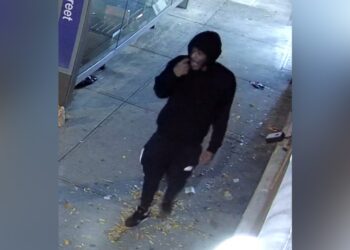 Surveillance footage of the suspect who allegedly strangled a woman near Houston Street and Avenue D in Manhattan on October 22, 2023.