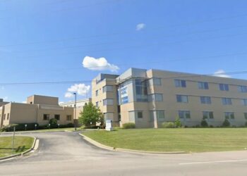 Dearborn County Sheriff's Deputies followed Mondal's car to St. Elizabeth Dearborn hospital, pictured, after he reported that he'd shot his wife. In the parking lot, detectives wrote, Stacy Mondal was covered in blood and "slumped over."