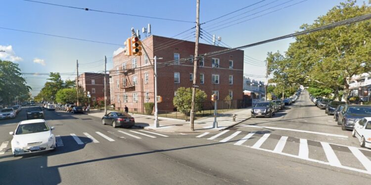 General view of 60th Road and Fresh Pond Road intersection in Ridgewood, Queens.