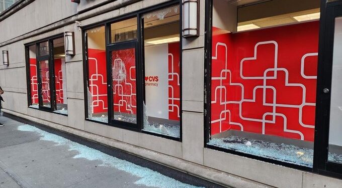Smashed windows at CVS
