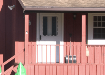 The front door of the suspect's home.
