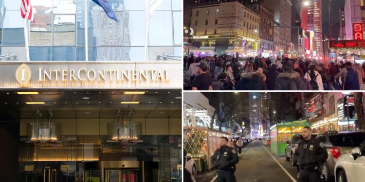 Kids toss alcohol bottles from Times Square hotel, injure woman