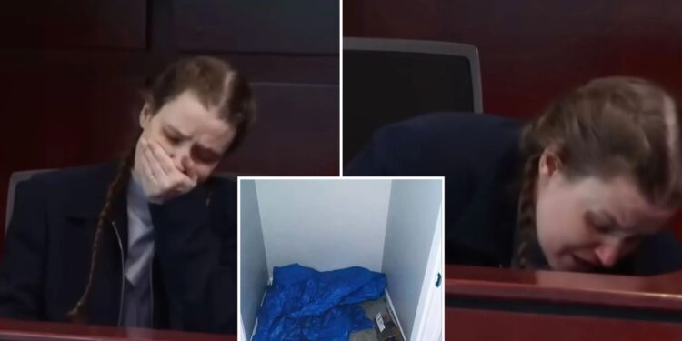 Shanda Vander Ark vomits when shown pics of son she starved to death