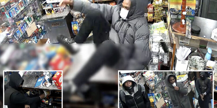 Brazen trio hops counter of NYC bodega, rips off $5K in loot: cops
