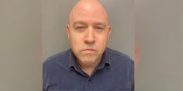 Christopher James Casey, 55,  was arrested for stabbing his neighbor to death on Sunday.