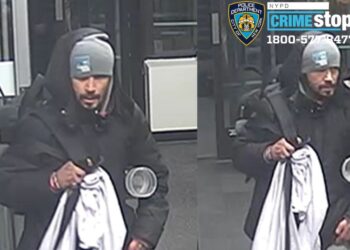 The suspect in the violent Upper East Side attempted robbery of a 91-year-old man, seen in NYPD surveillance images.