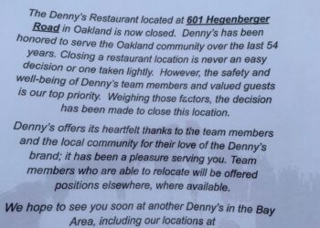 Denny's shut down their location in Oakland after citing crime concerns.